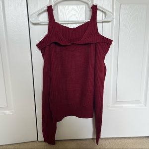 maroon small sweater